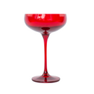 Estelle Colored Glass Red Champagne Coupe Stemware - Set of 6 - Shoppe Details and Design