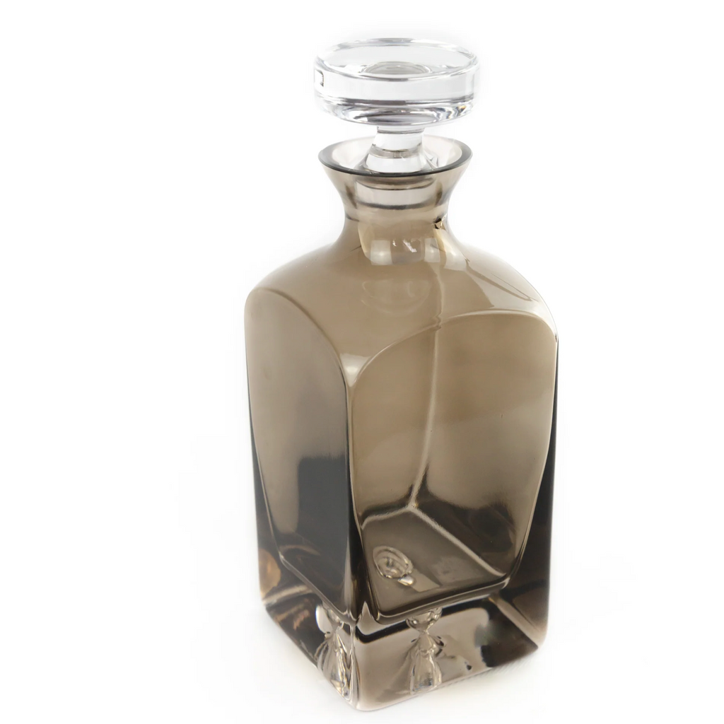 Estelle Colored Glass Gray Smoke Heritage Decanter - Shoppe Details and Design