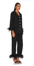 Sleeper Double Feather Party Pajamas, Black - Shoppe Details and Design