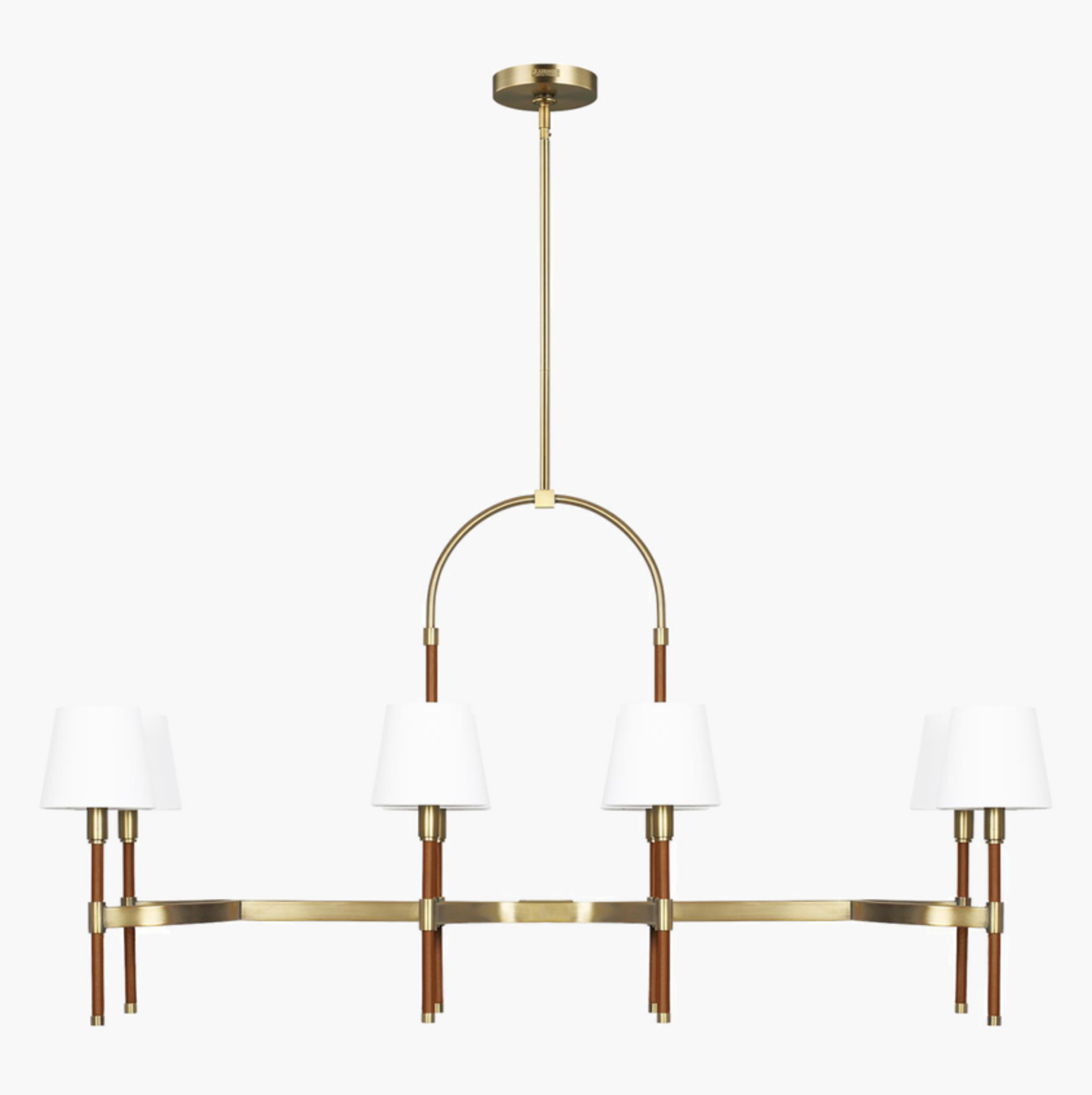 Katie Linear Chandelier in Time Worn Brass with elegant design