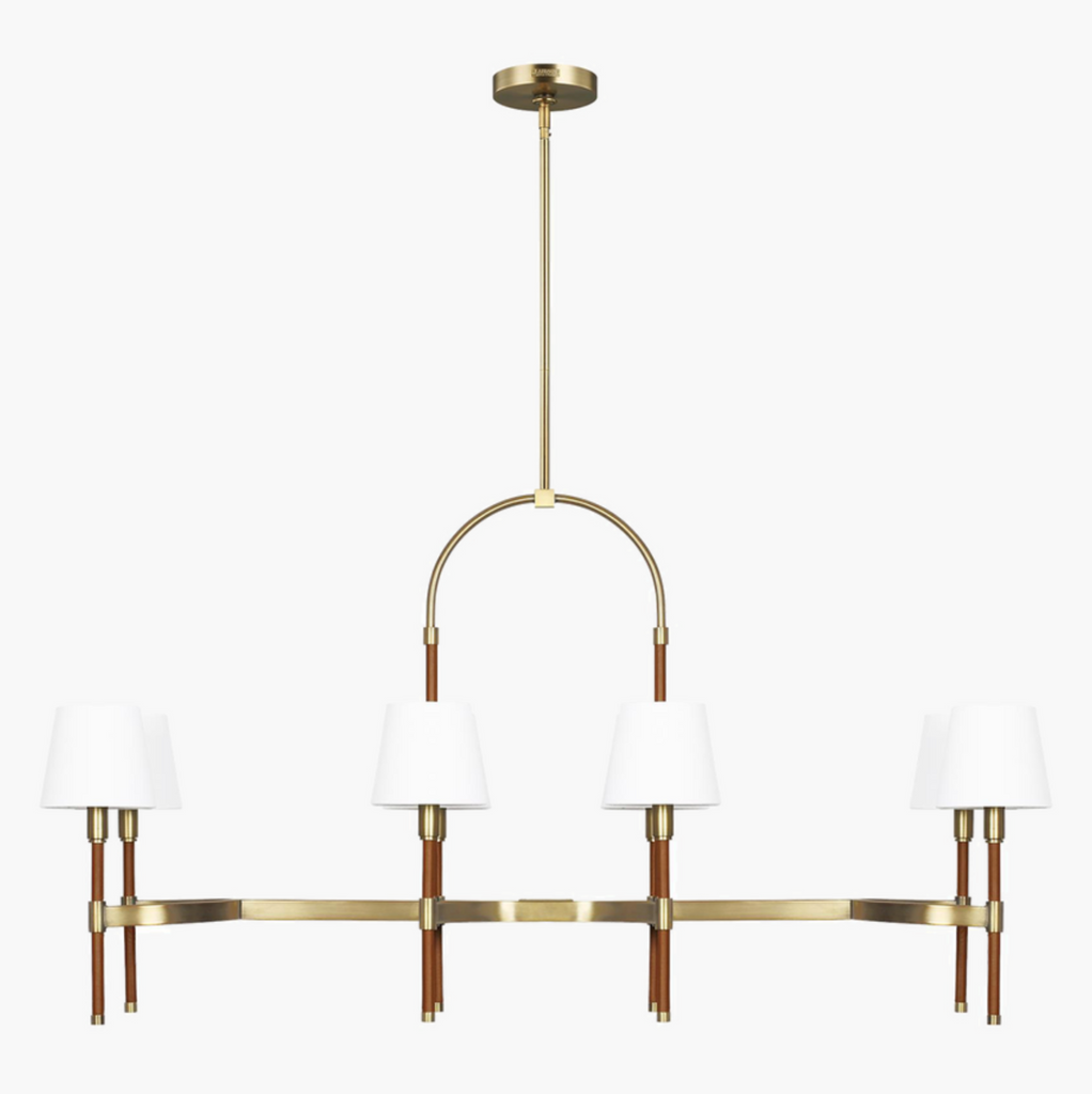 Katie Linear Chandelier in Time Worn Brass with elegant design