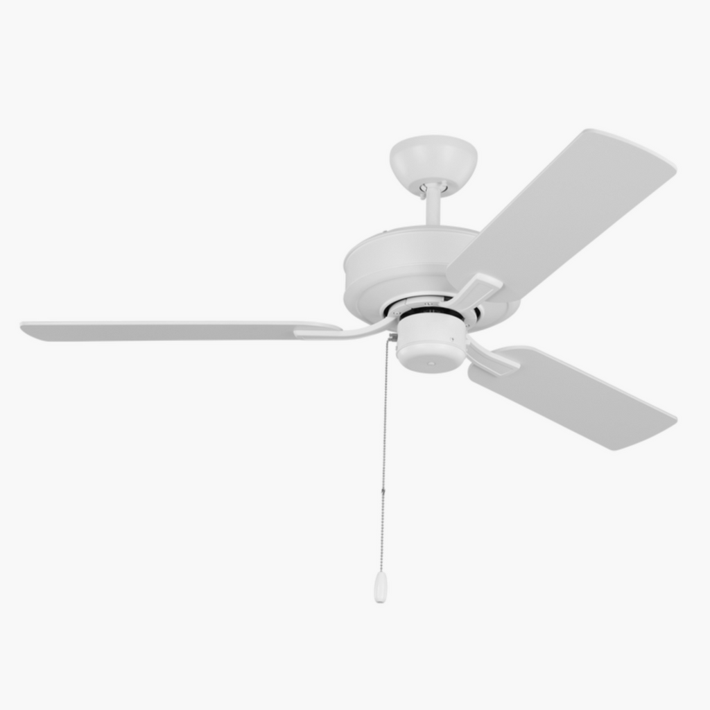 Stylish Matte White Linden 48" Ceiling Fan for medium-sized rooms