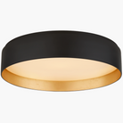 Modern black Shaw Large Flush Mount with a warm glow by Details and Design.