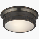 Calliope Marine Flush Mount in Bronze with White Glass Shade