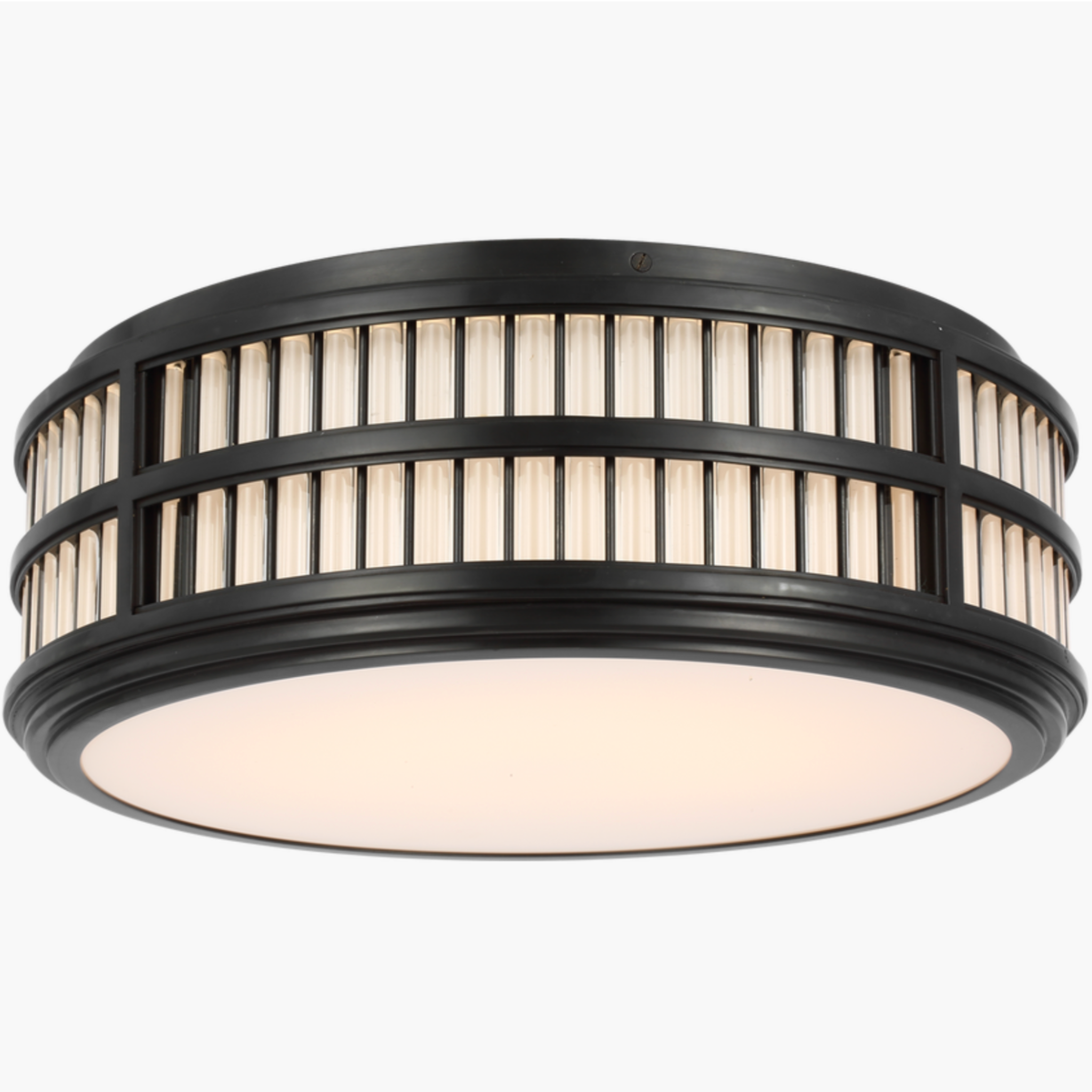 Modern Perren 18" Flush Mount with Glass Rods in Bronze