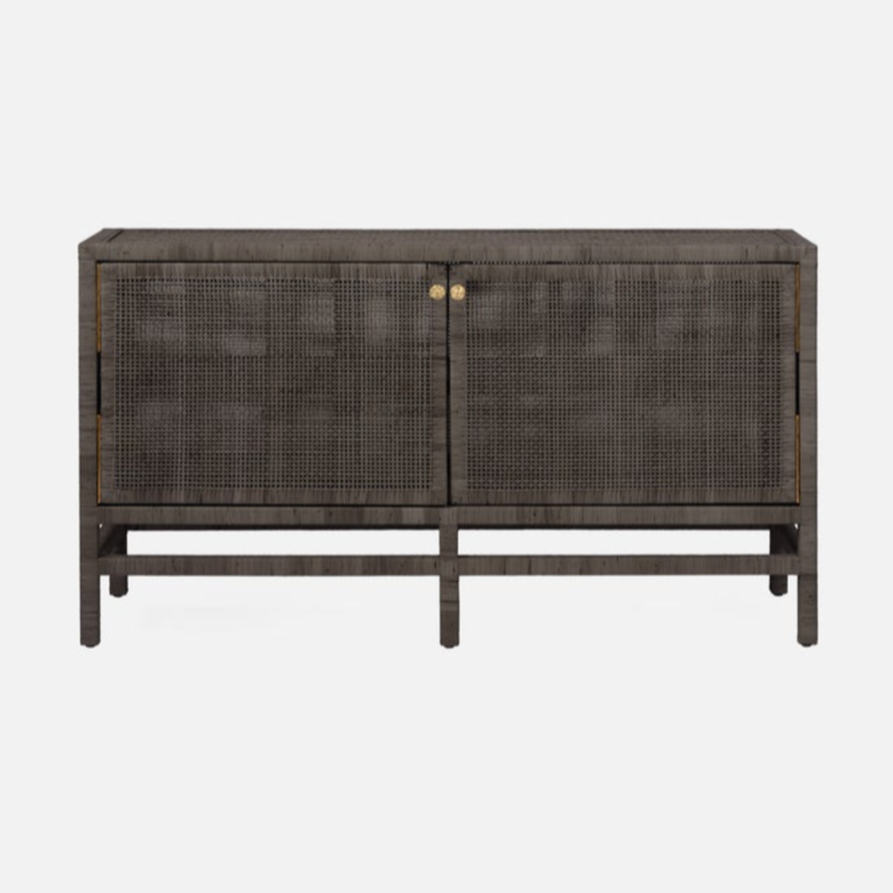 Isla Buffet - 60" wide with smoke peeled rattan and shelf inside