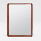 Leather-wrapped Duncan Mirror – refined rectangular design.