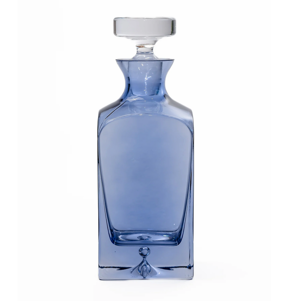 Estelle Colored Glass Heritage Decanter in Cobalt Blue - Shoppe Details and Design