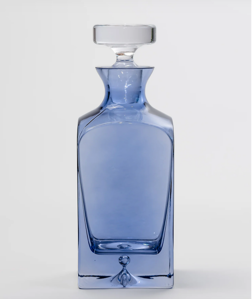 Estelle Colored Glass Heritage Decanter in Cobalt Blue - Shoppe Details and Design