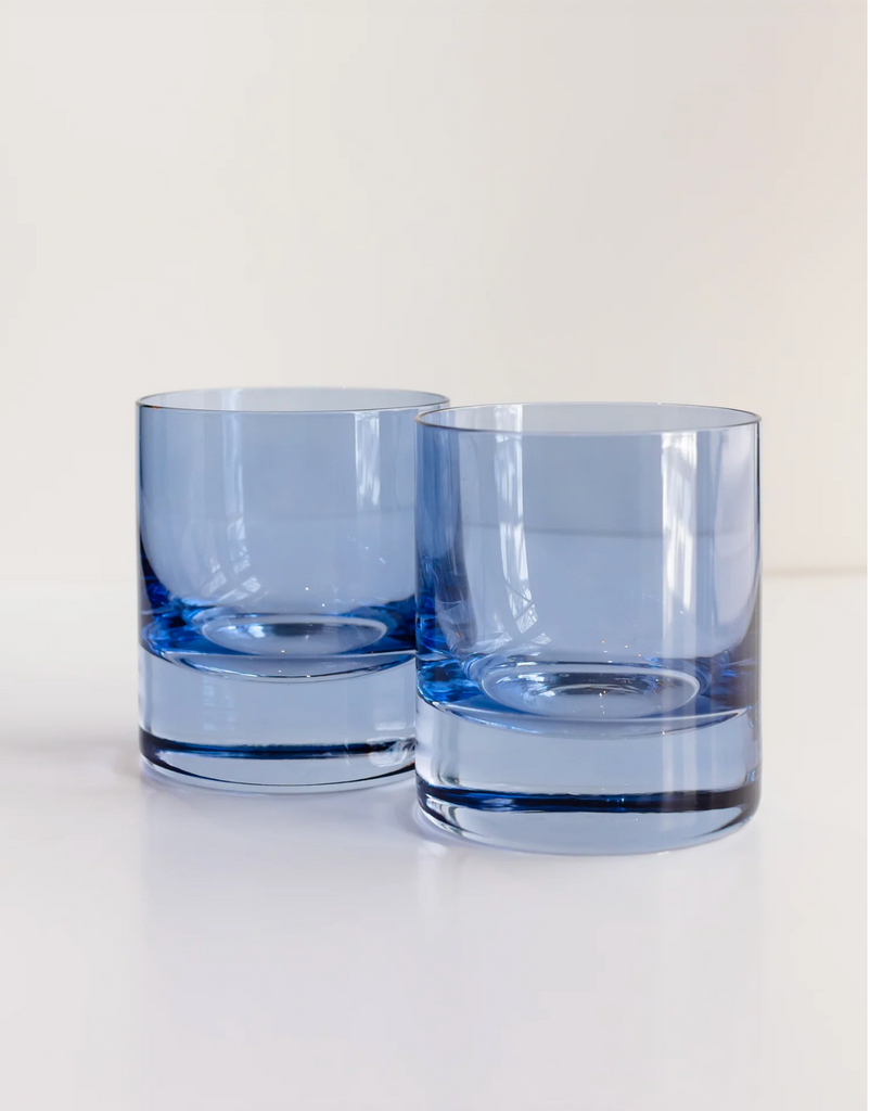 Estelle Colored Rocks Glasses in Cobalt Blue- Set of 2 - Shoppe Details and Design