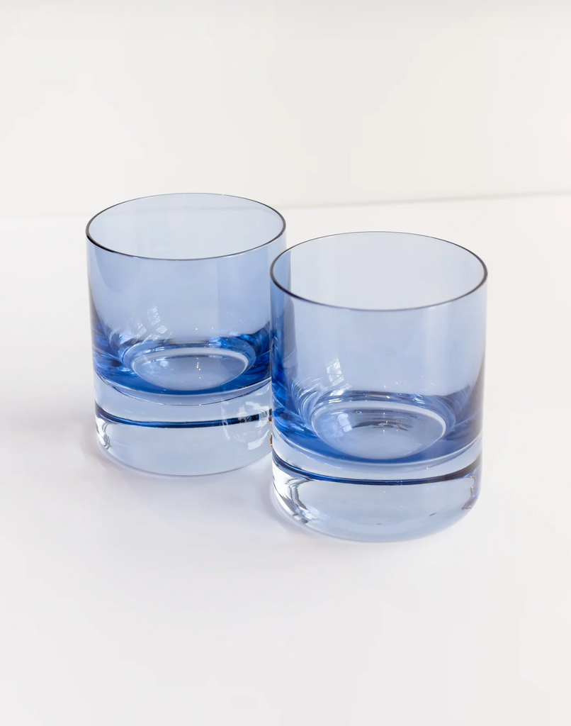 Estelle Colored Rocks Glasses in Cobalt Blue- Set of 2 - Shoppe Details and Design