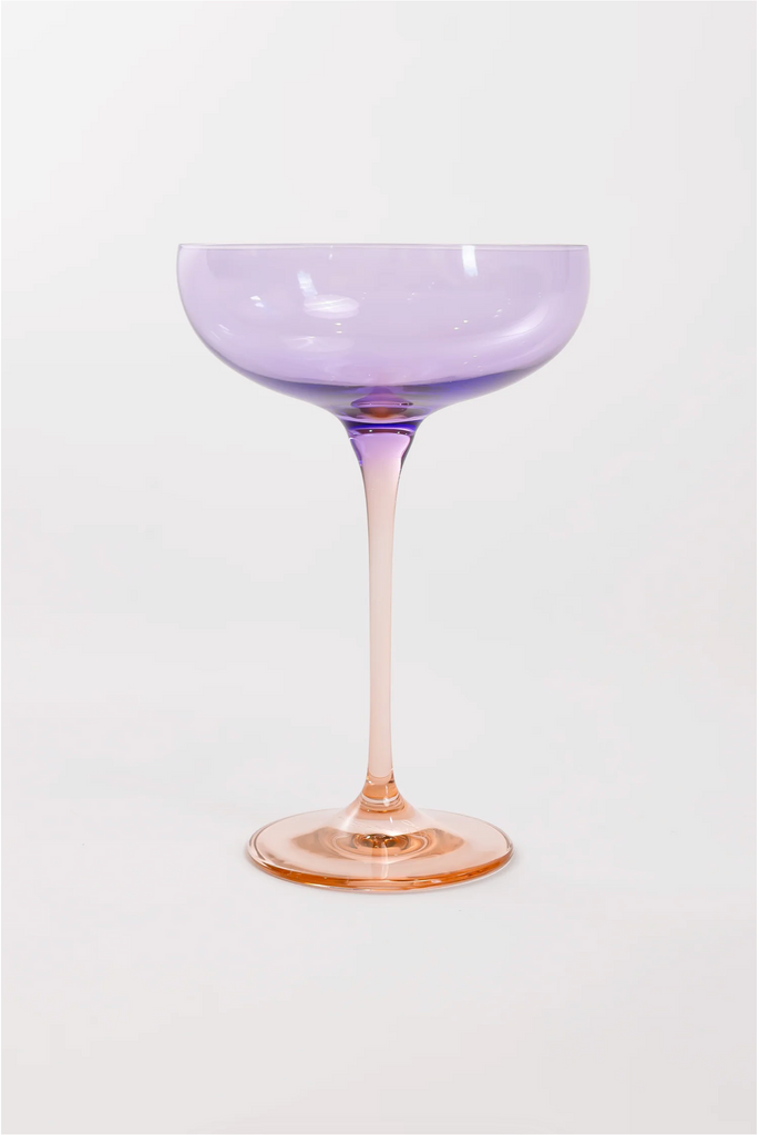 Limited Edition -  Estelle Champagne Coupes - Blush Pink and Lavender - Set of 2