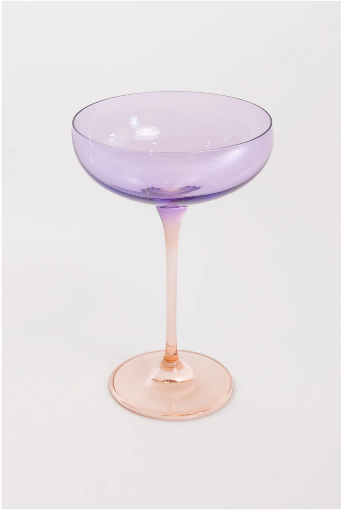 Limited Edition -  Estelle Champagne Coupes - Blush Pink and Lavender - Set of 2