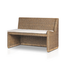rattan right arm facing small dining bench.