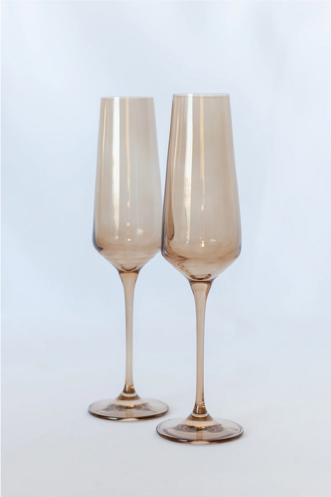 Amber Smoke Champagne Flute Set - Shoppe Details and Design