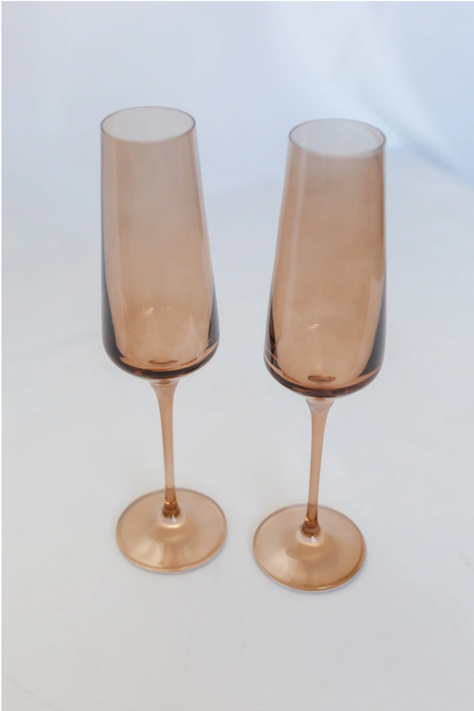 Amber Smoke Champagne Flute Set - Shoppe Details and Design