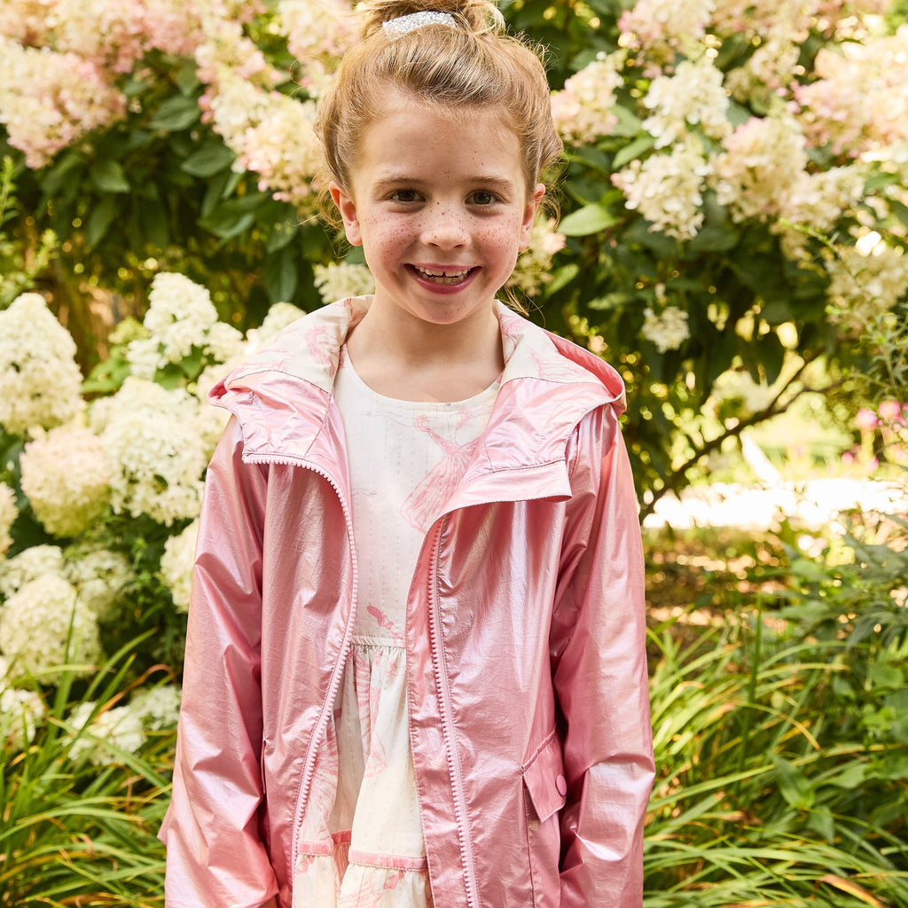 Pink Chicken- Girls Rafa Raincoat in Pink Metallic