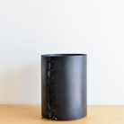 Small Black Leather Wrapped Vase - Shoppe Details and Design