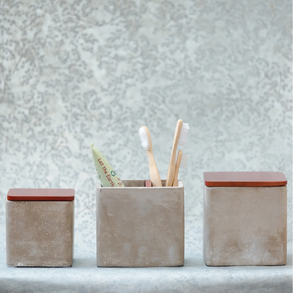 Cement + Wood Square Box - Shoppe Details and Design