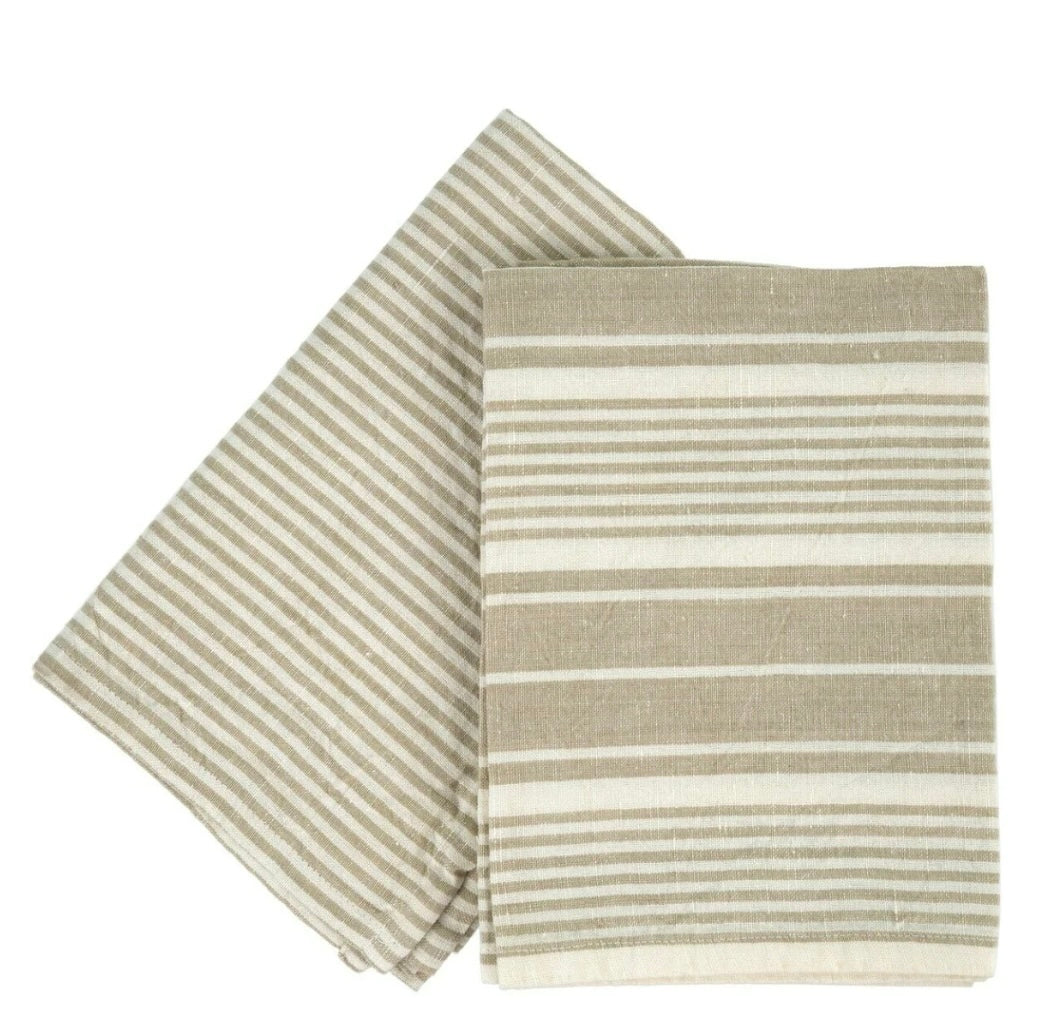 Taupe French Linen Tea Towels - Set of 2 - Shoppe Details and Design