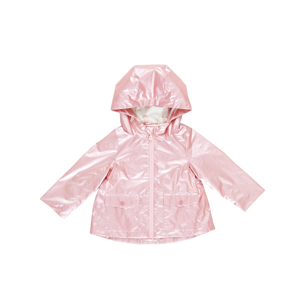 Pink Chicken- Girls Rafa Raincoat in Pink Metallic - Shoppe Details and Design