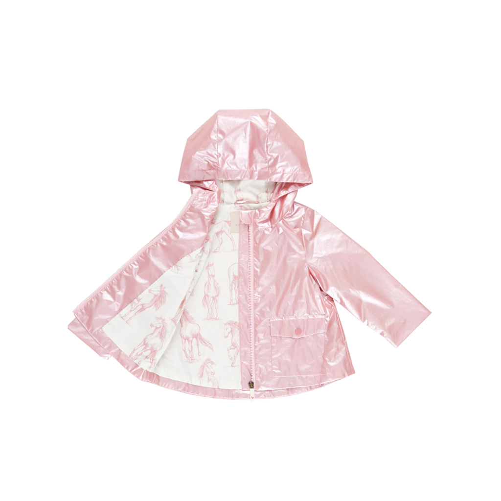 Pink Chicken- Girls Rafa Raincoat in Pink Metallic