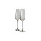 Estelle Colored Glass Gray Smoke Champagne Flutes - Set of 2 - Shoppe Details and Design