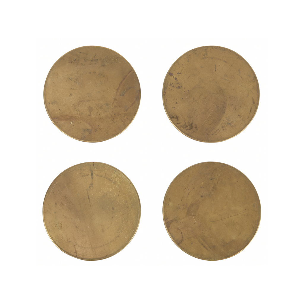 Set of 4 Brass Coasters | Elegant Table Protection | Brass Coaster Set of 4 |  Stylish and Durable - Shoppe Details and Design