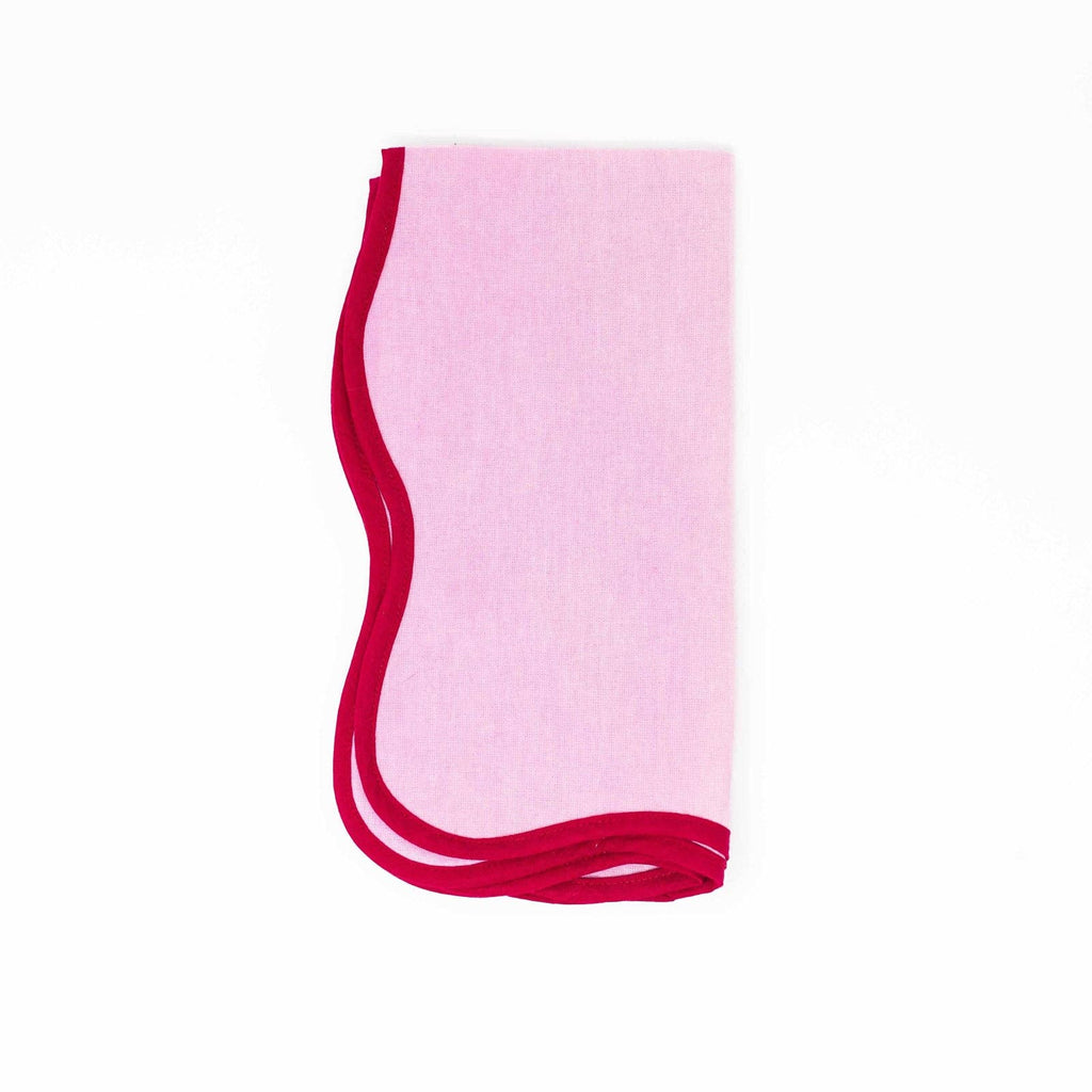 scalloped pink Modafleur cotton napkin