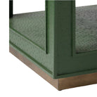 Luxurious Adeen Side Table - moss green faux ostrich texture