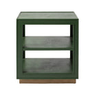 Adeen Side Table in Moss Green Faux Ostrich - elegant and unique design