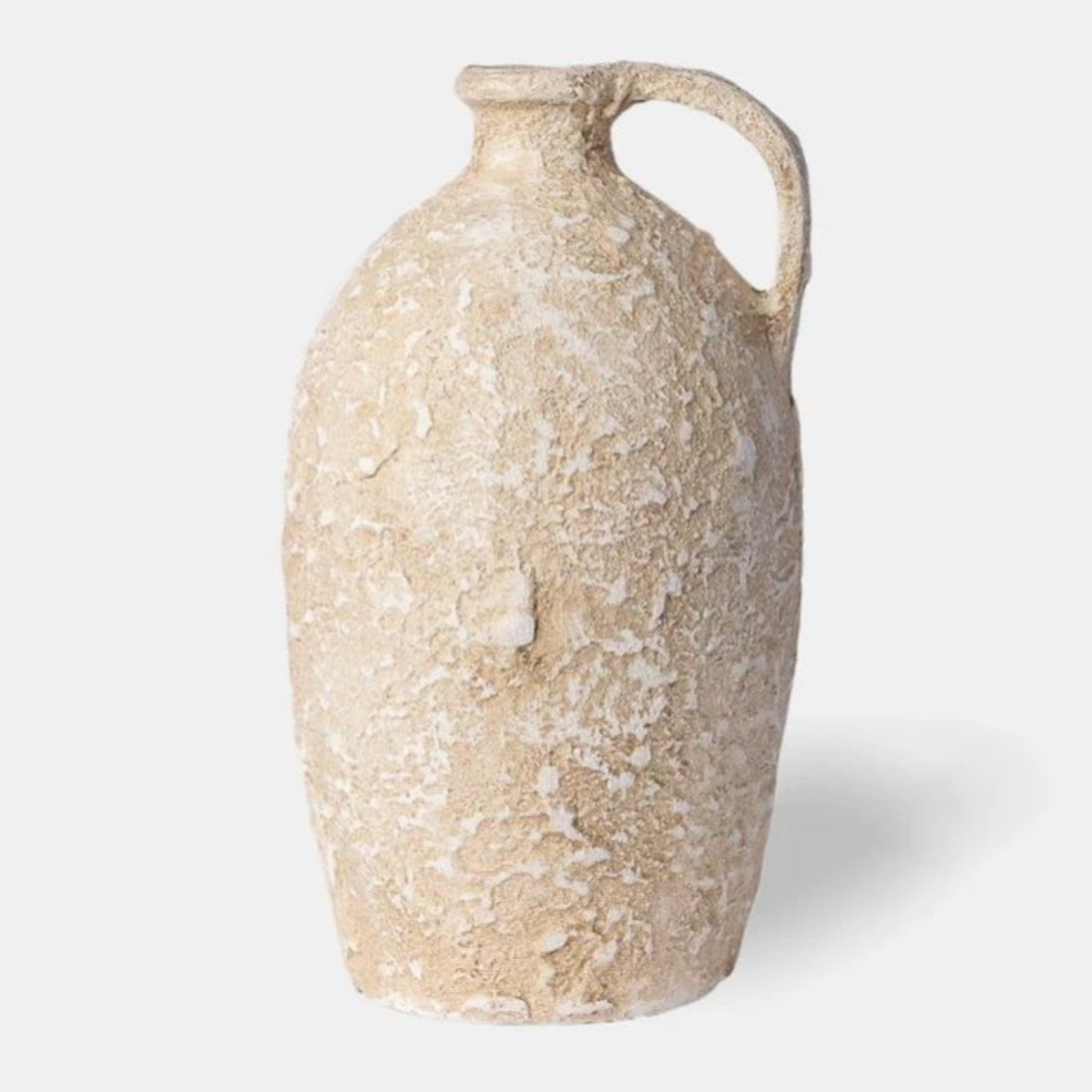 Aged Taupe Textured Decorative Jug Vase - Details and Design - Vase - Jitana