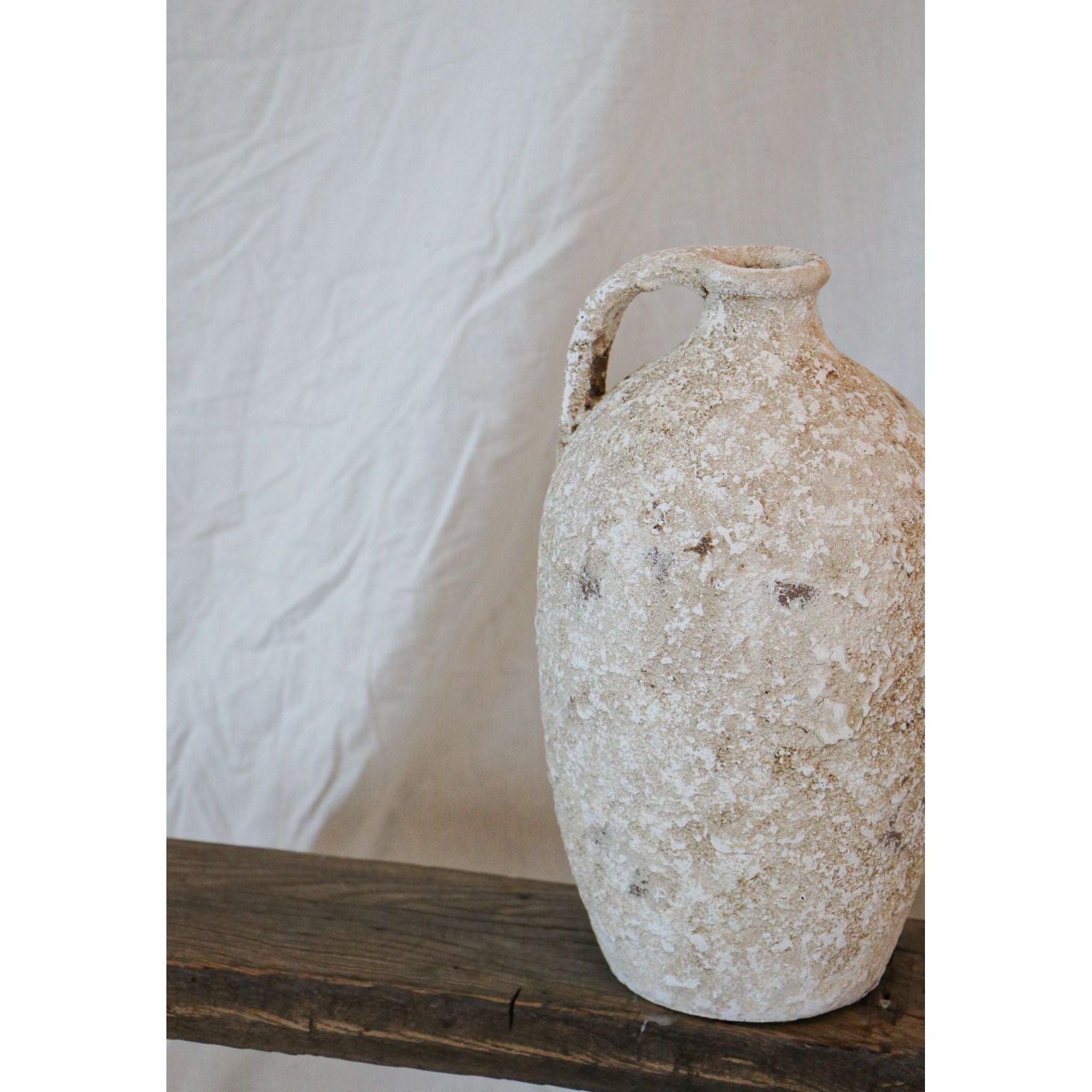 extured Decorative Jug Vase - Aged Taupe Rustic Accent