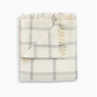 Irish alpaca merino wool throw blanket folded on white background, 52x78 inch luxury home textile.