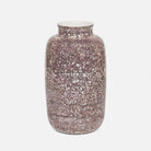 Amelia Ceramic Vase in Crackled Mauve - Lavender and Gold Accent