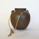 Antique Glazed Four Handle Brown Pot with Rope - Details and Design - Vessel - Blue Ocean Traders