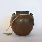 Antique Glazed Four Handle Brown Pot with Rope - Details and Design - Vessel - Blue Ocean Traders