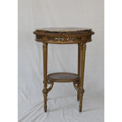 Elegant Antique Marble Stone Side Table with intricate base