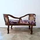 Vintage Tete-a-Tete Loveseat with Carved Wooden Frame