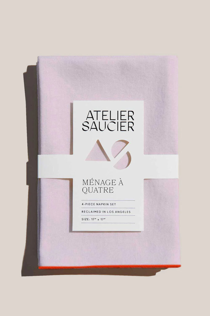 Atelier Saucier Blush Orange Linen Napkins - Set of 4 | Elegant Dining Decor | Blush Orange Linen Napkins by Atelier Saucier - Set of 4 | Luxurious Table Essentials - Shoppe Details and Design