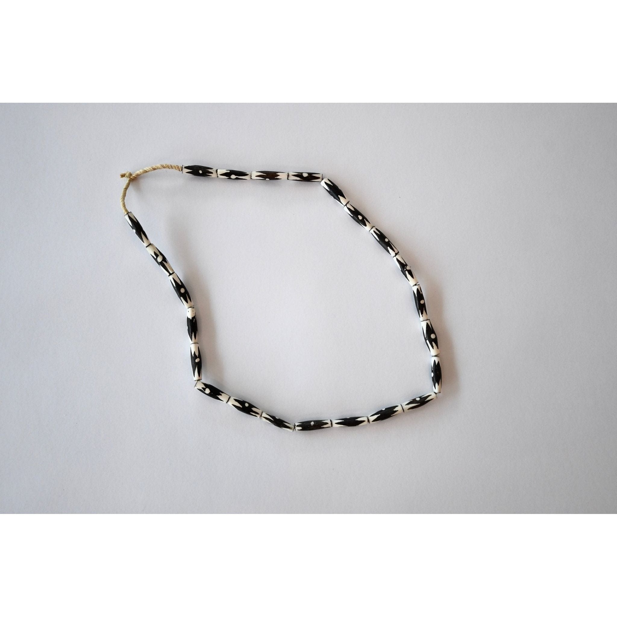 Small Black and White Bone Beads - Elegant Handmade Styling