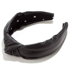 Lele Sadoughi Stylish Black Faux Leather Headband - Trendy Hair Accessory | Elegant Headpiece | Black Faux Leather Hairband.