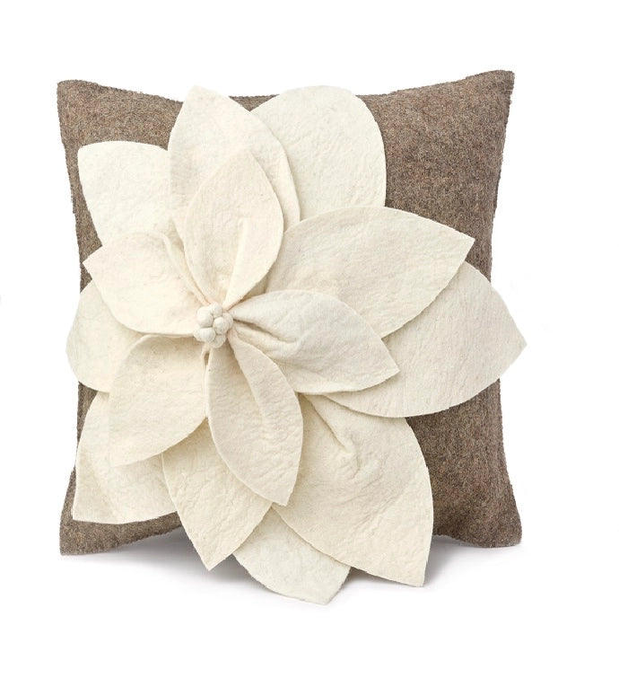 holiday wool bloom pillow