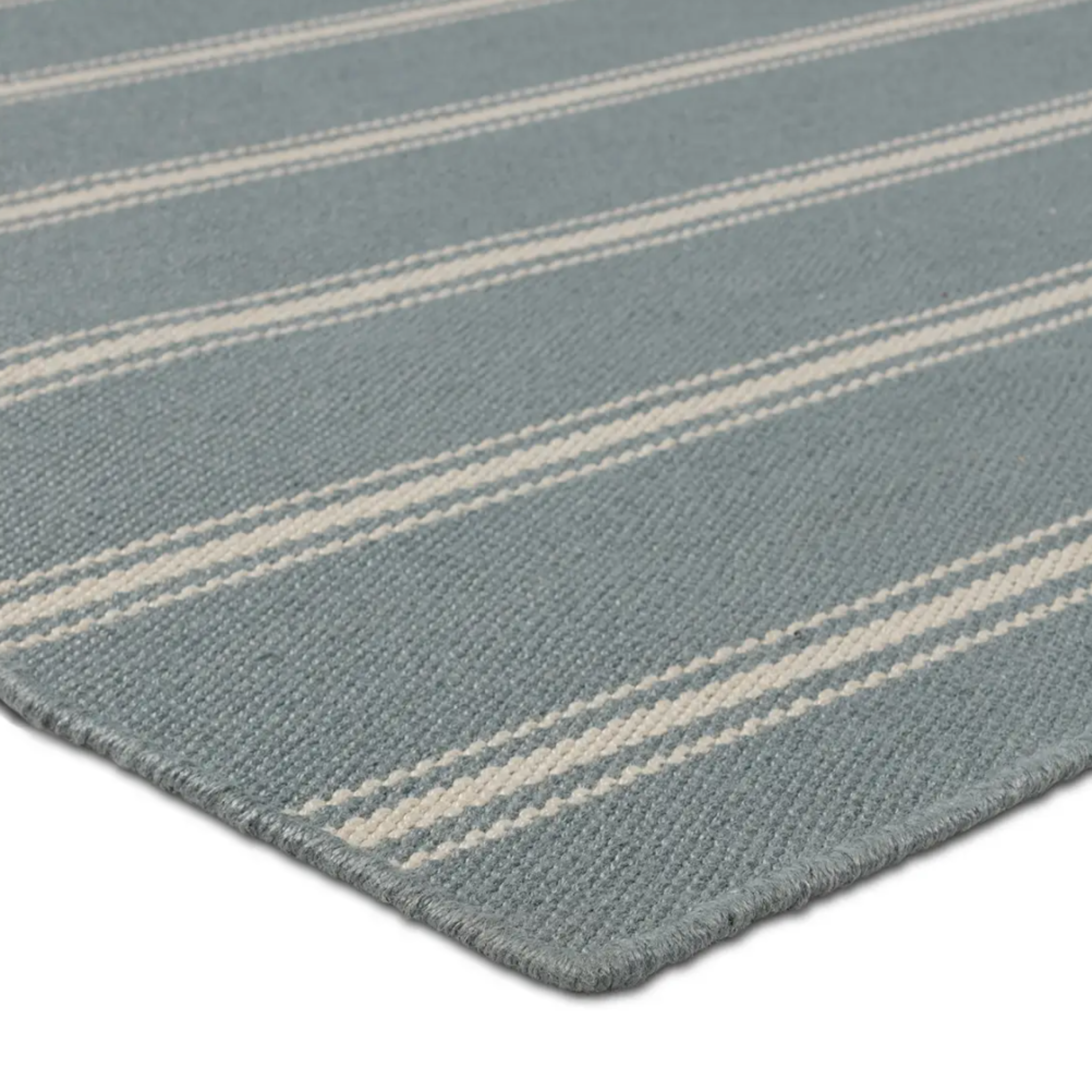 blue grey stripe indoor outdoor rug.