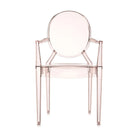 Set of 2 Blush Orange Louis Ghost Chairs with Arms by Philippe Starck - Modern Elegance