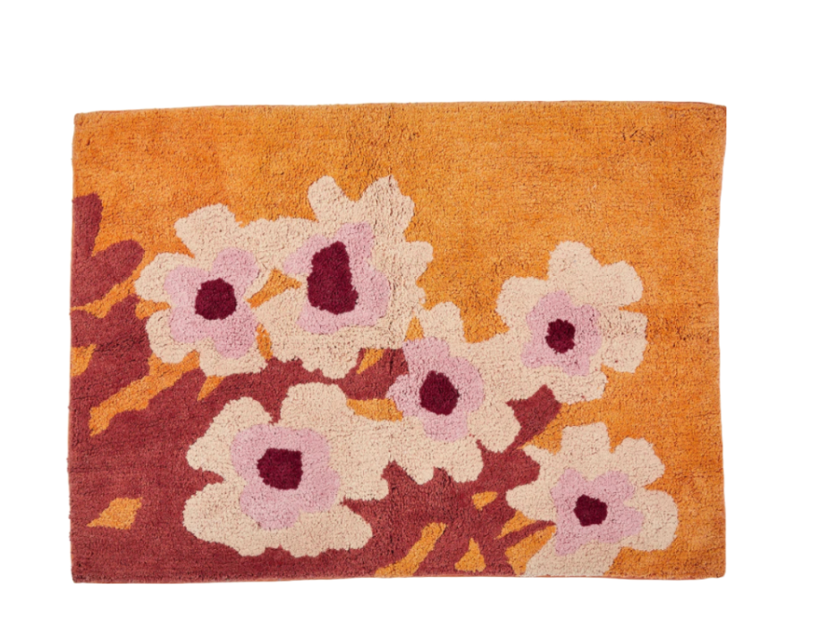 Bonnie and Neil Tufted Cotton Bathmats, Primrose Rust - Shoppe Details and Design.