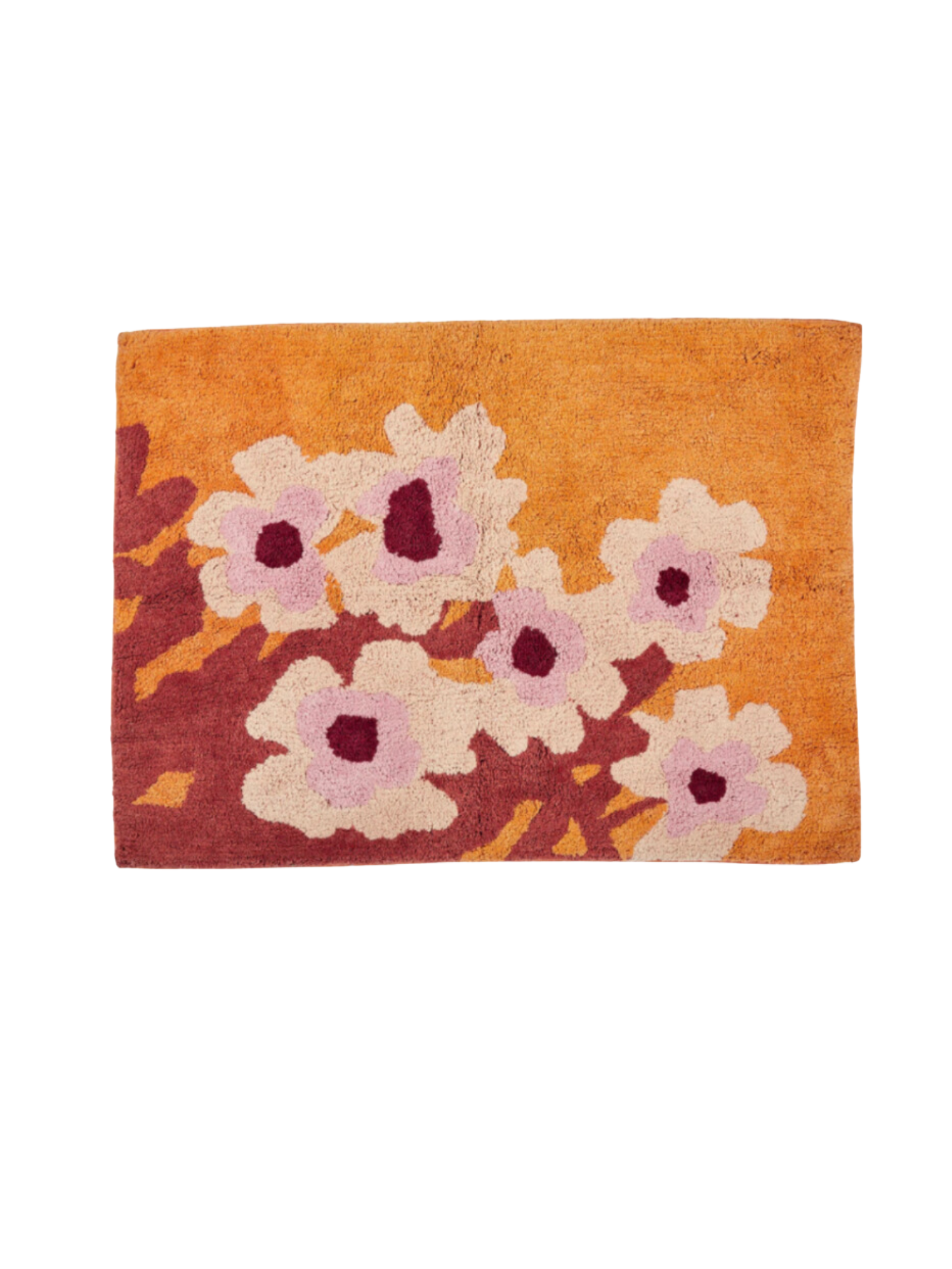 bonnie and neil tufted cotton bathmats, primrose rust.