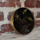 botanical resin art brass and black wall art.