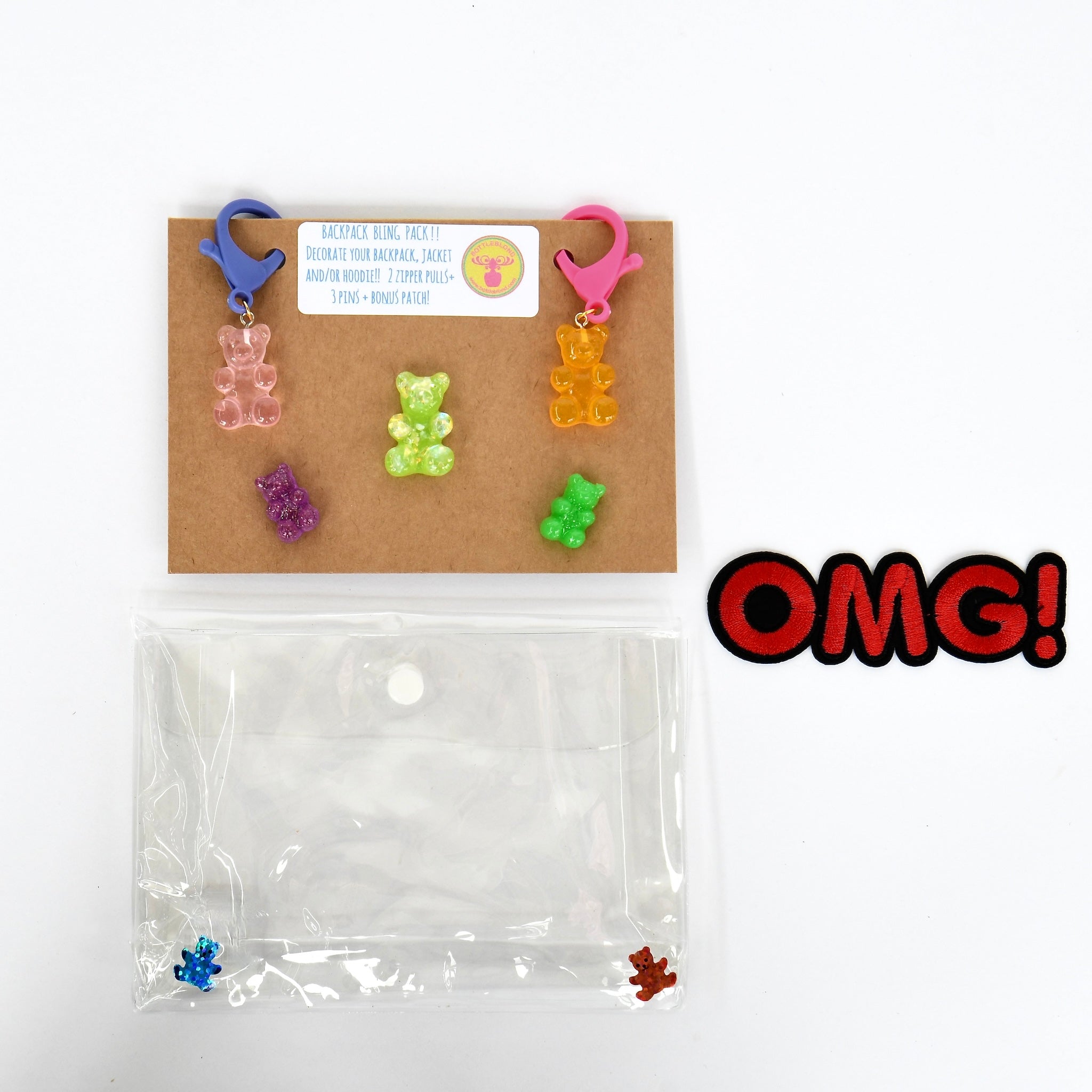 bottleblond jewels gummy bear backpack bling. 