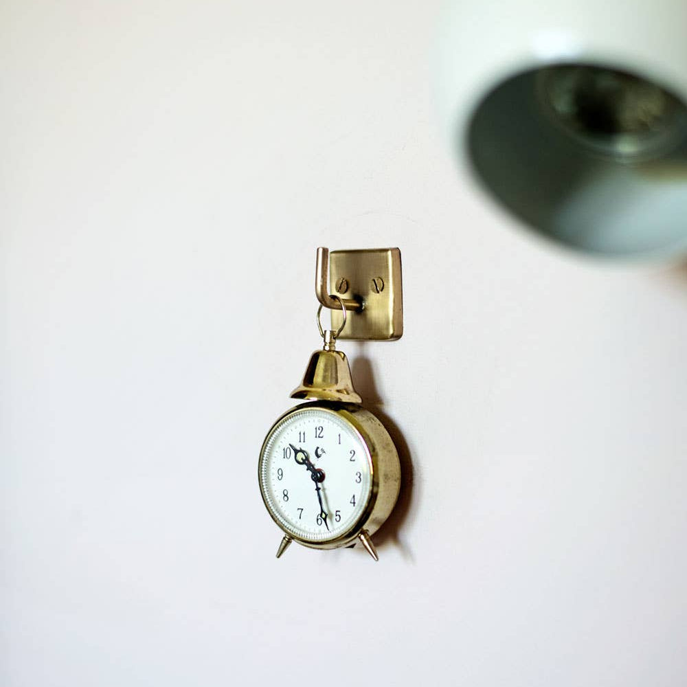 classic brass hook with brass screws.